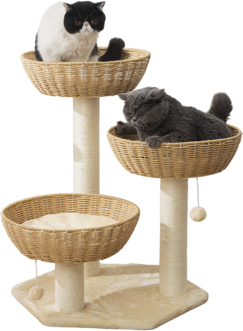 칠시 고양이 바스켓 캣타워, 혼합색상, 1개