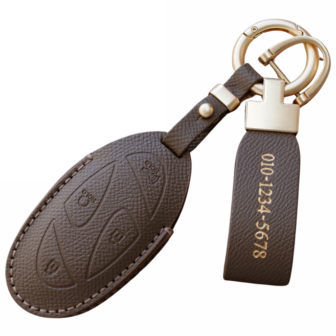 (무료각인)트니르 현대 호환 더올뉴 팰리세이드 더뉴투싼nx4 디올뉴싼타페mx5 쏘나타디엣지 더뉴아반떼cn7 올뉴코나sx2 그랜저gn7 아이오닉 전용 스마트 차 키케이스 가죽, 현대K타입(7버튼), 카푸치노