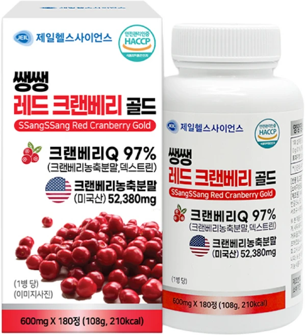 쌩쌩 레드 크랜베리 골드, 1세트, 180정 - 쿠팡