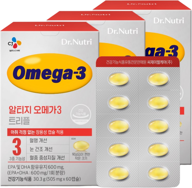 닥터뉴트리 알티지 오메가3 트리플 30.3g, 60정, 3개