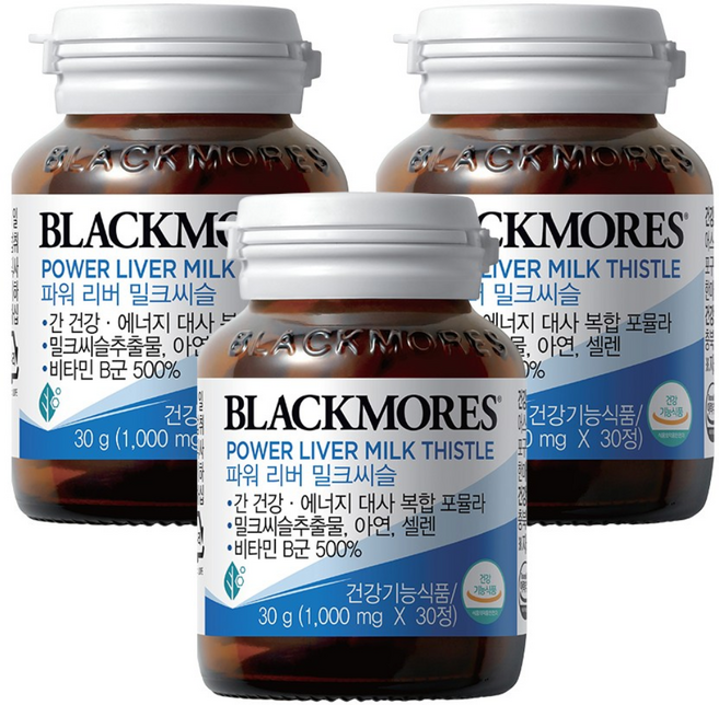 블랙모어스 파워 리버 밀크씨슬, 30정, 3개