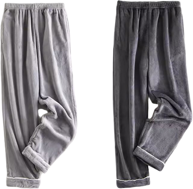 지고다그 1+1 남성 겨울 극세사 밴딩 홈웨어 바지 따뜻한 수면바지 루즈핏 데일리 팬츠 HH3498