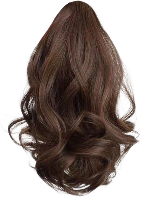 백송 루미하 소프트 컬 포니 헤어 가발 집게핀 풍성 내추럴 곱슬 셀프 볼륨 스타일링, 1개, 라이트브라운