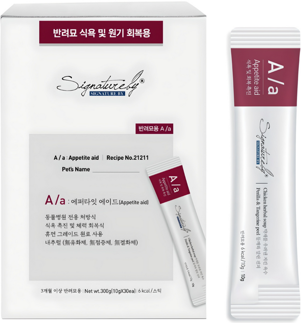 시그니처바이 고양이 에이에이 처방식 사료 스틱, 식욕회복, 300g, 1개