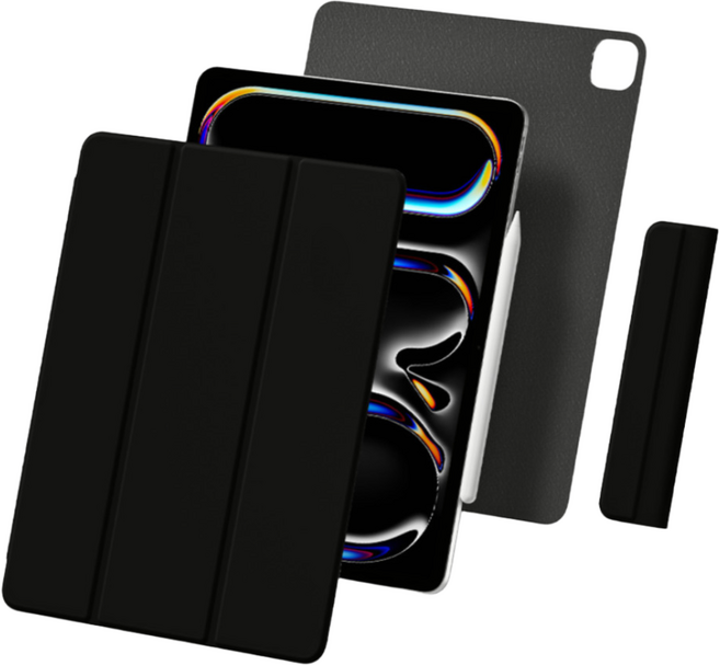 니케 아이패드 마그네틱 폴리오 애플펜슬커버 케이스, 블랙, 1개