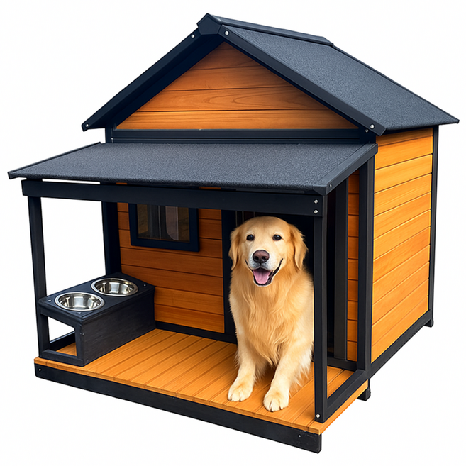 더퍼리 특대형개집 야외용 애견집 견사 애견하우스 원목, 1개, 그레이