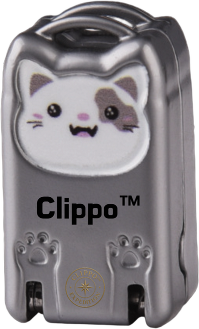 Clippo-Kitten 여행용 초소형 손톱깎이, 1개, Clippo-Kitten (Silver)