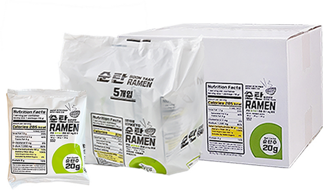 순탄 봉지라면 얼큰한맛 저탄수 식이섬유 제로슈거 라면, 1박스