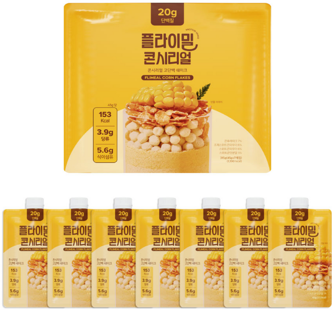 플라이밀 단백질 쉐이크 파우치 콘시리얼 7p, 1개, 315g