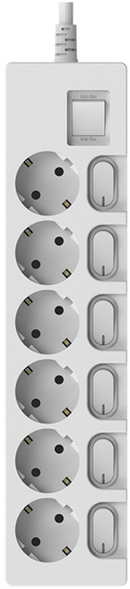 [델키]멀티탭 3종 국산멀티탭, 개별 스위치 6구, 5m, 1개