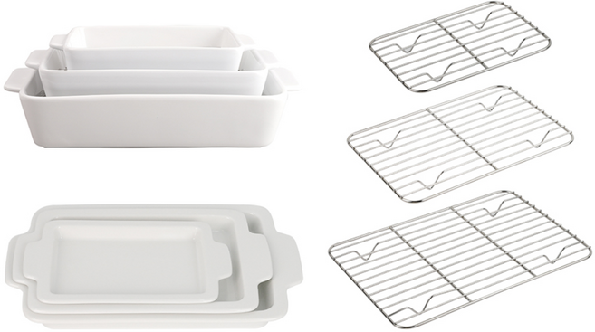 케어프린 세라믹 밧드 플레이트 세트 오븐 트레이 도자기 접시 그릇 9종, 1개