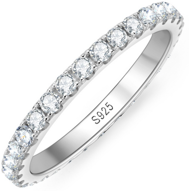 925 순은 모이사나이트 테니스 반지 이터니티 링 GRA보증서 웨딩밴드 약혼반지 데일리 주얼리 선물