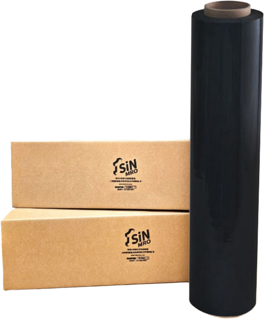 일신 검정 포장용 랩 흑랩 차광랩 1롤 1박스 18mic 500mm 320M 스트레치필름 블랙, 1롤(18mic x 500mm x 320M) 블랙, 1개