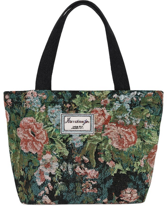 러너즈 플라워 린넨 에코 캔버스 보부상 숄더 토트백