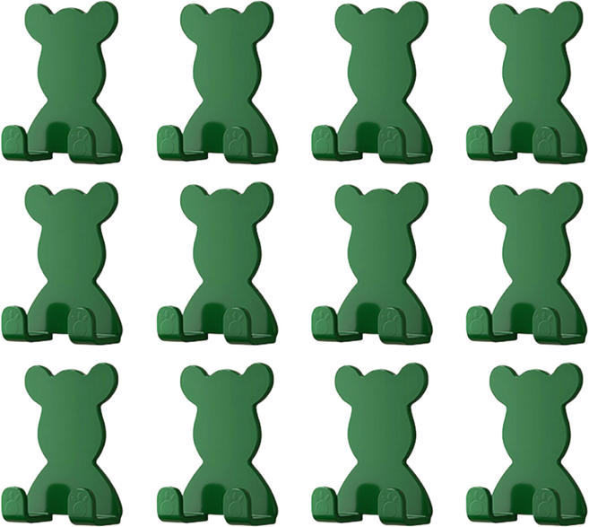 무타공 후크 초강력 접착식 액자걸이 다용도 벽걸이, 12개, 그린