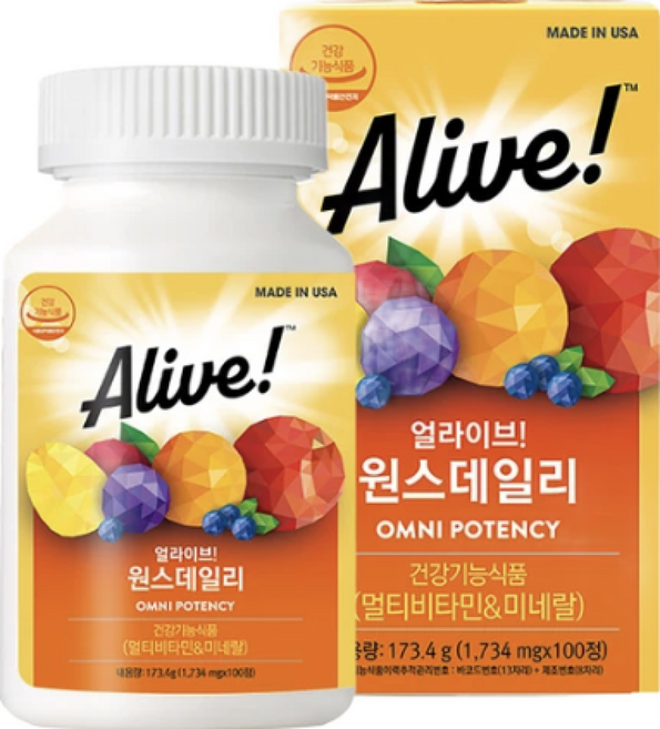 얼라이브 원스 데일리 멀티비타민, 100정, 1개