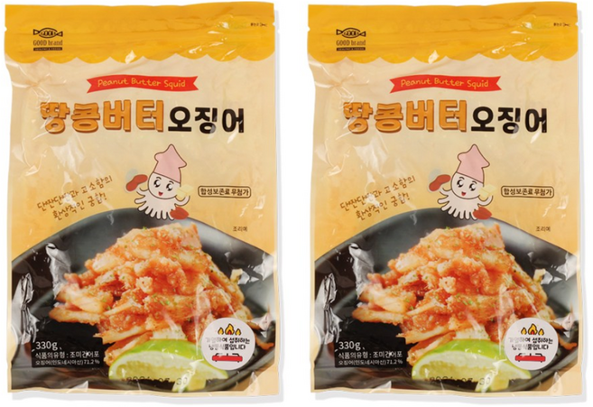 굿브랜드 땅콩버터 오징어, 2개