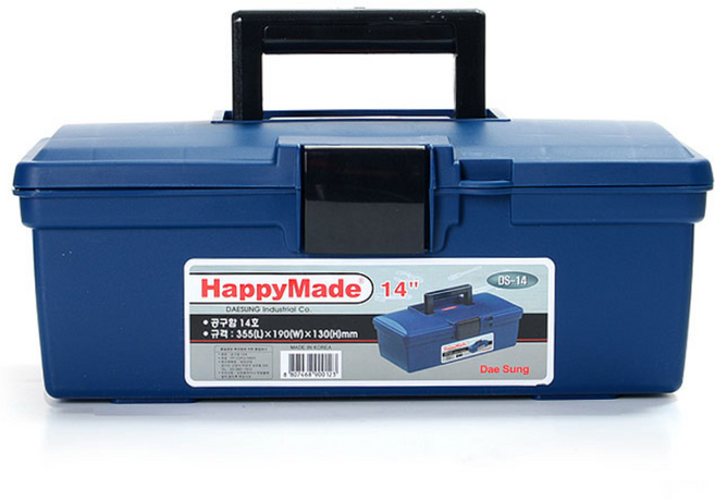 국산 공구함 14호(미니) 툴박스 공구통 다용도 이동식 공구가방 가정용 소형, 1개