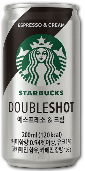 스타벅스 더블샷 에스프레소 앤 크림 커피, 200ml, 18개