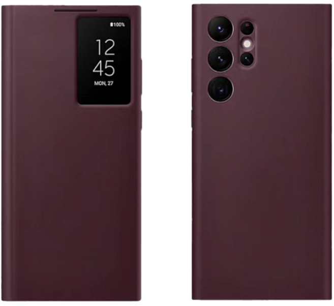 갤럭시 S22Ultra 울트라 스마트 클리어 뷰 플립 커버 휴대폰 케이스