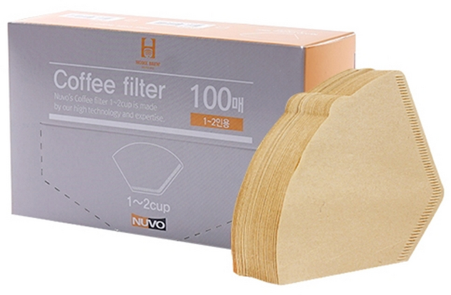 누보 홈브루 커피필터/여과지 1~2인용 브라운, 100개, 1개