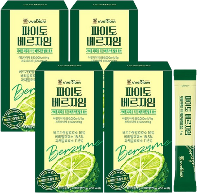 [본사] 서울대 위바이옴 파이토 베르자임 / 베르가못 폴리페놀 발효효소, 4개, 30회분
