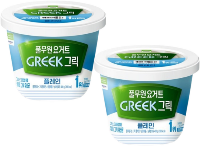 풀무원다논 그릭요거트 플레인, 400g, 2개