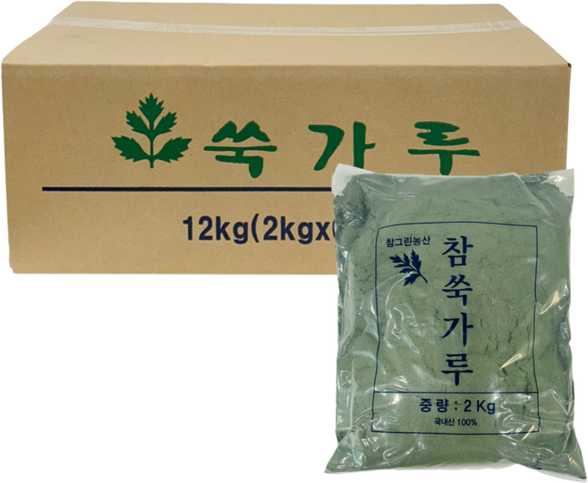 국내산 쑥가루 2kg 참그린 농산 참쑥가루 쑥분말, 6개