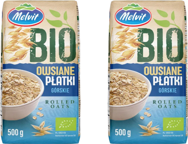 멜빗 폴란드 고식이섬유 유기농 롤드 오트밀, 2개, 500g