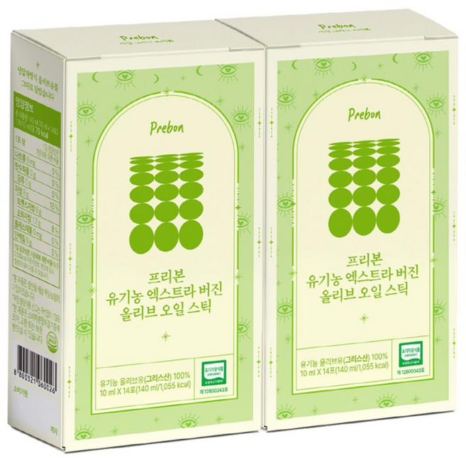 [공복루틴] 프리본 그리스 산도 0.08% 유기농 엑스트라버진 올리브오일 스틱, 2개, 140ml