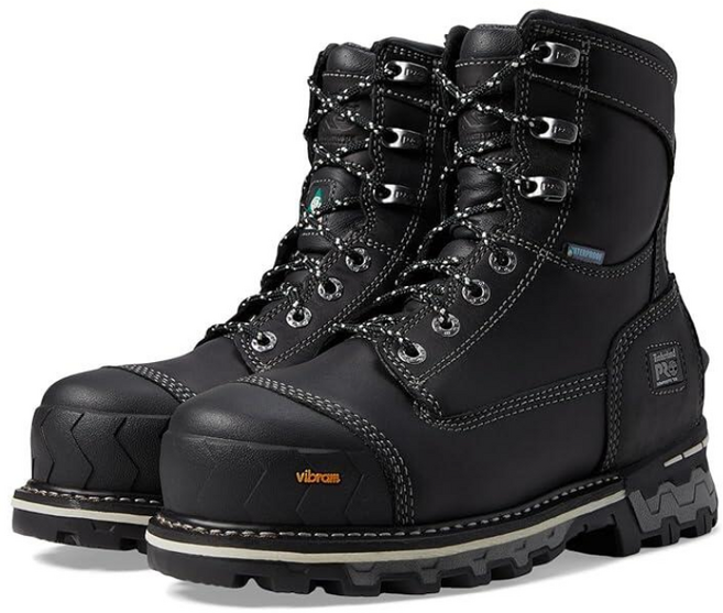 Timberland PRO Boondock 20.3cm(8인치) 합성 안전 발가락 방수 블랙.
