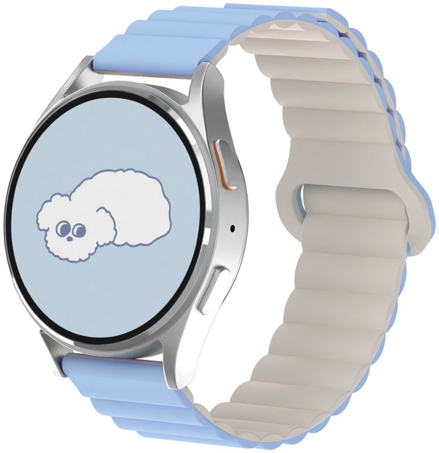 아이메이드잇 갤럭시워치 호환 실리콘 마그네틱 스트랩 밴드, 베이비블루
