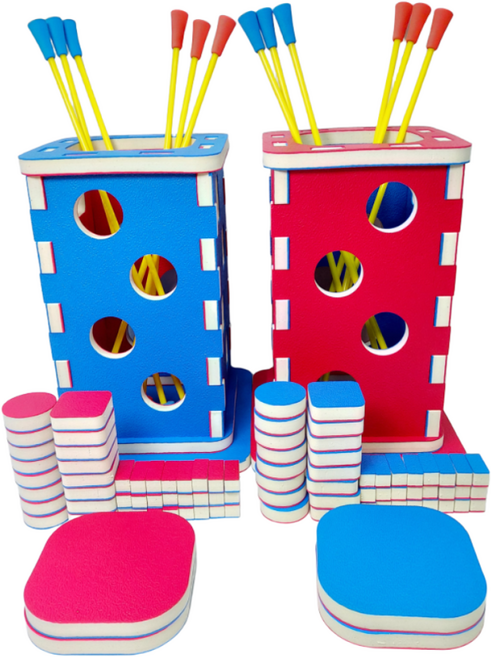 투호 세트(화살6개포함) 양면 전통민속놀이 게임 투호화살 던지기 유치원, 적색+청색(양면), 1개