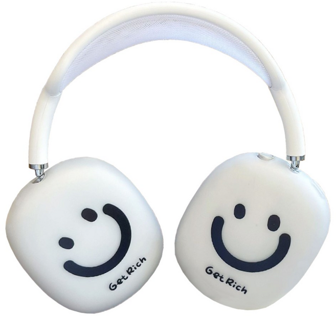 웃는 얼굴 에어팟매스맥스 케이스 투명 커버, 에어팟매스 1/2 세대 공용