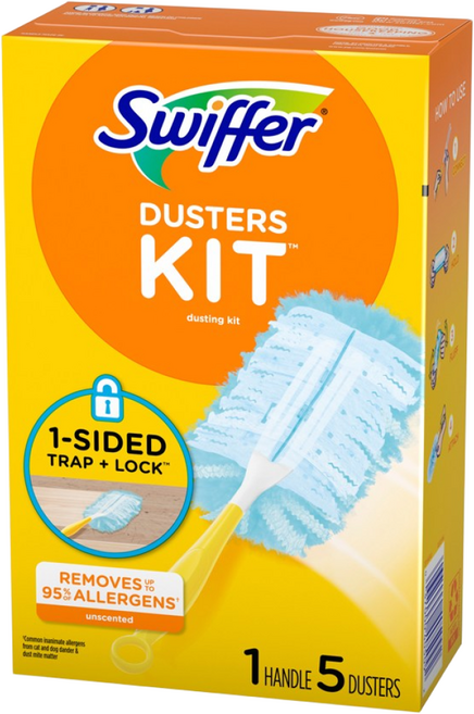 스위퍼 더스터 먼지떨이 스타터 키트 180 손잡이 30cm + 리필 5p, 혼합색상, 1세트