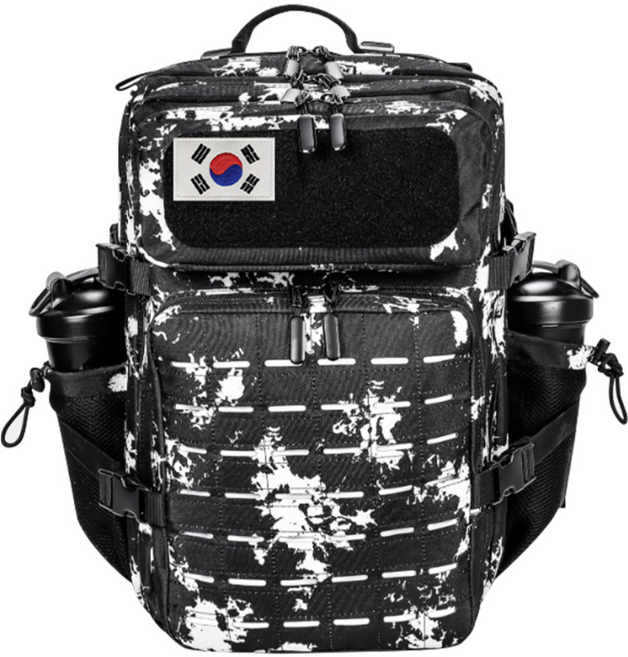 군인 전용 전술가방 대용량백팩+ 태극기, 블랙썬더