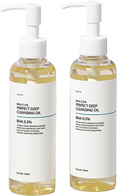 퓨어케이 블랙헤드 피지 제거 바하 BHA 퍼펙트 딥 클렌징 오일, 2개, 200ml
