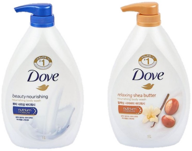 도브 바디워시 1L [뷰티+쉐어버터], 1세트