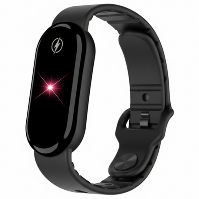 피라모니 정전기 완화 실리콘 팔찌, 1개, 타원형블랙