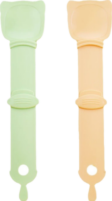 고양이 츄르 짜개 짜는 스푼 숟가락 간식, 1개, 주황색