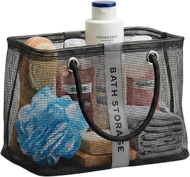 데일로엔 물빠지는 목욕가방 목욕 바구니 수영가방, 블랙