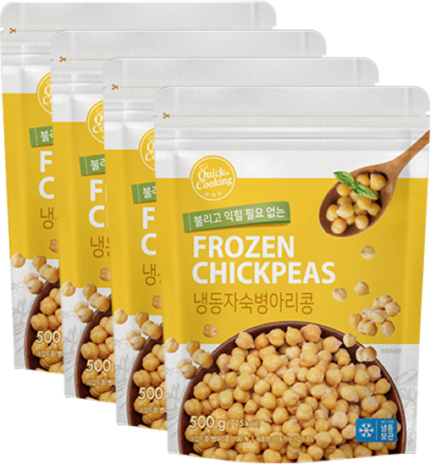 [퀵쿠킹] 냉동 손질 자숙 병아리콩, 4개, 500g