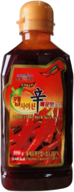 청우 더진한 캡사이신 매운맛 소스, 550g, 1개