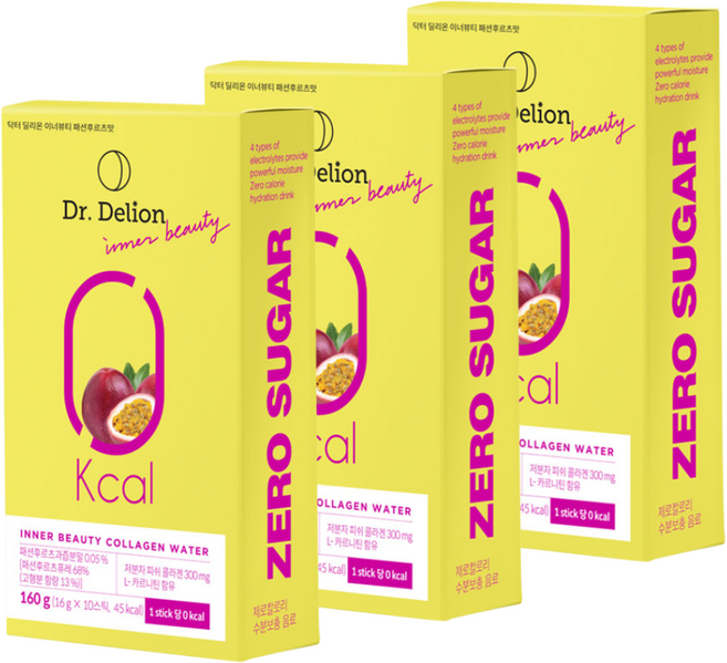 닥터딜리온 이너뷰티 샤인머스캣맛 물에타먹는 전해질 이온음료 콜라겐 수분보충 제로칼로리, 160g, 3개