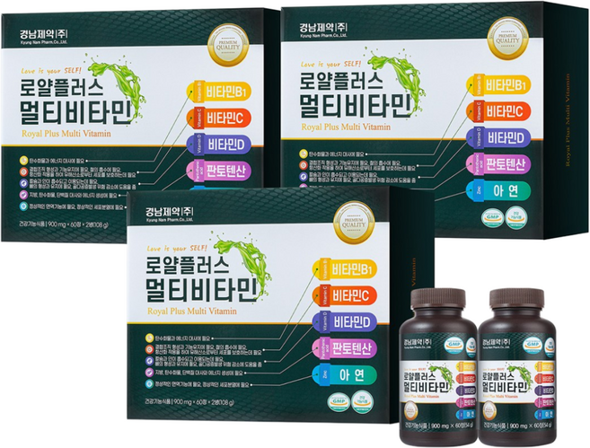 [경남제약] 로얄플러스 멀티비타민 60정 x 2병, 3개, 120정