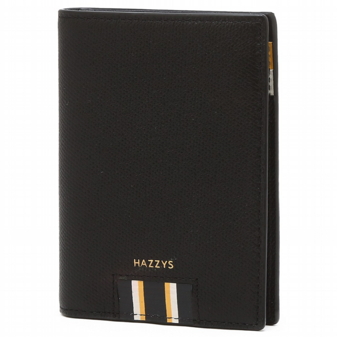 [정품]헤지스 [25FW][ROWING STRIPE] 블랙 컬러배색 소가죽 남성 중지갑 {무료선물포장+쇼핑백동봉}