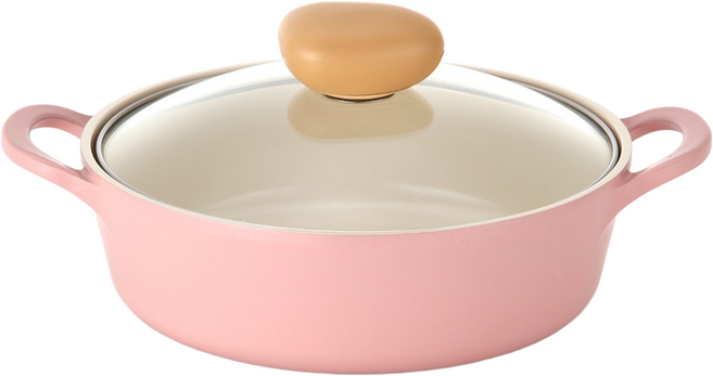 네오플램 레트로 IH 인덕션 전골냄비 22cm 핑크, 1개
