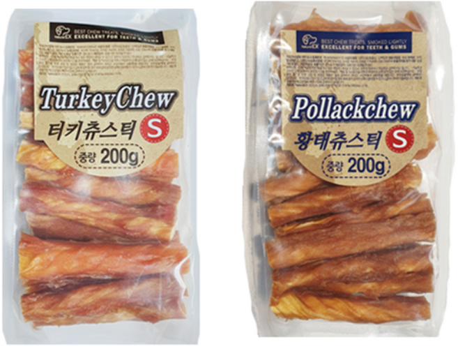네츄럴이엑스 강아지 덴탈껌 터키츄스틱 + 황태츄스틱, 혼합맛(터키/황태), 1세트