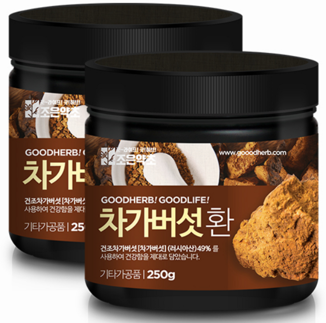 굿허브 프리미엄 차가버섯환, 250g, 2개