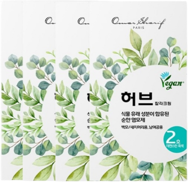 동성제약 허브 칼라크림 염모제, 2호 자연스런흑색, 4개